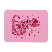 Floral Cat Silhouette ArtFaux Ingepakt Canvas Prin Magneet (Horizontaal)