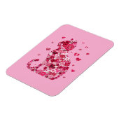 Floral Cat Silhouette ArtFaux Ingepakt Canvas Prin Magneet (Linkerzijde)