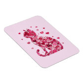 Floral Cat Silhouette ArtFaux Ingepakt Canvas Prin Magneet (Rechterzijde)