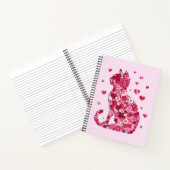 Floral Cat Silhouette ArtFaux Ingepakt Canvas Prin Notitieboek (Binnen)