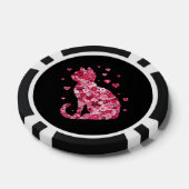 Floral Cat Silhouette ArtFaux Ingepakt Canvas Prin Poker Chips (Enkel)