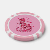 Floral Cat Silhouette ArtFaux Ingepakt Canvas Prin Poker Chips (Enkel)