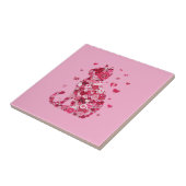 Floral Cat Silhouette ArtFaux Ingepakt Canvas Prin Tegeltje (Zijkant)