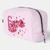 Floral Cat Silhouette ArtFaux Ingepakt Canvas Prin Toilettasje (Rechterhoek)