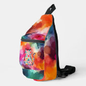 Floral Cat Silhouette Sling Bag (Rechterhoek)