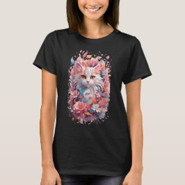 Floral Cat T-shirt