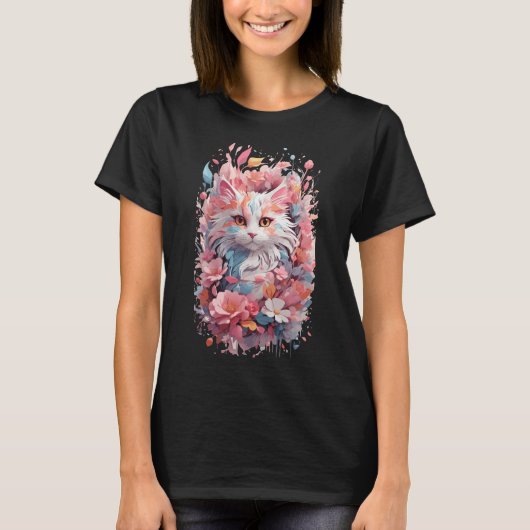 Floral Cat T-shirt (Voorkant)