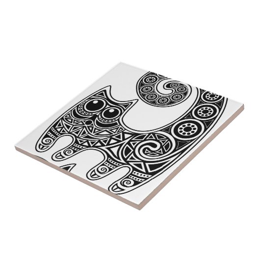 Floral Cat Tegeltje (Zijkant)