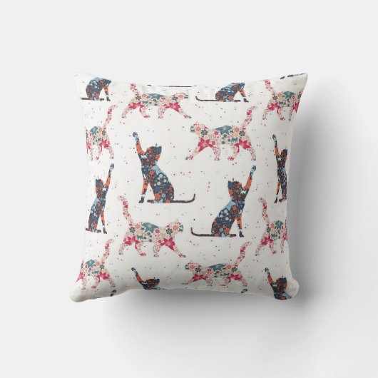 Floral Cats Kussen (Achterkant)