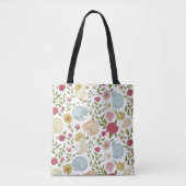 Floral Cats Pattern Herbruikbare Canvas tas (Voorkant)