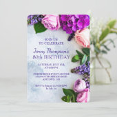 Floral Celebration Custom 80ste Verjaardag Party Kaart (Staand voorkant)