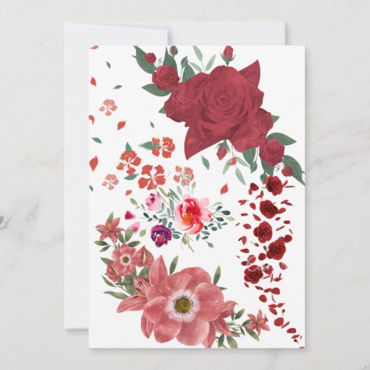 Floral Celebration Invitation Kaart – levendige tu (Achterkant)