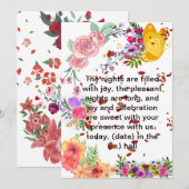 Floral Celebration Invitation Kaart – levendige tu (Voorkant / Achterkant)