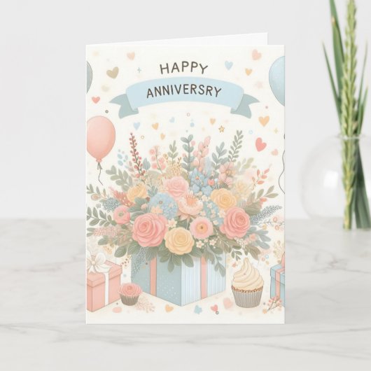 Floral Celebration Jubileum Kaart (Voorkant)