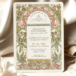 Floral Celebration of Life by Alphonse Mucha Kaart