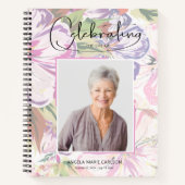 Floral Celebration of Life Funeral Guest Book Notitieboek (Voorkant)