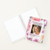 Floral Celebration of Life Funeral Guest Book Notitieboek (Binnen)