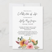 Floral Celebration of Life Funeral Kaart (Voorkant)