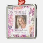 Floral Celebration of Life Memorial Metalen Ornament (Links)