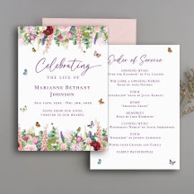 Floral Celebration of Life Order of Service