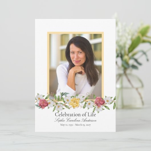 Floral Celebration of Life Programma (Staand voorkant)