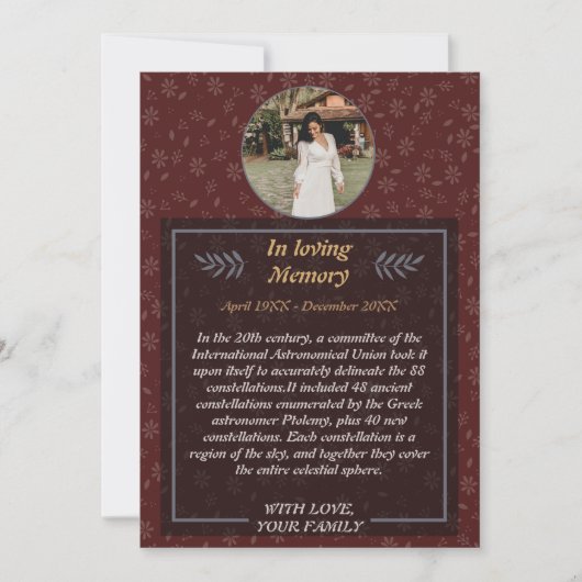 Floral Celebration of Life Uitnodiging – Digitale (Voorkant)