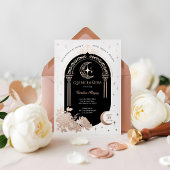 Floral Celestial Moon Star Tiara Quinceanera Foto Folie Uitnodiging