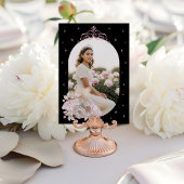 Floral Celestial Moon Star Tiara Quinceanera Foto Kaart