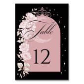 Floral Celestial Moon Star Tiara Quinceanera Foto Kaart (Voorkant)