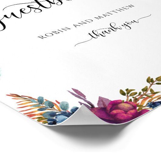 Floral Celestial, Starry Guestbook Poster (Hoek)