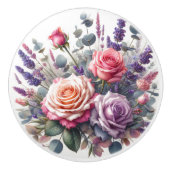Floral Ceramic Knob. Keramische Knop (Voorkant)
