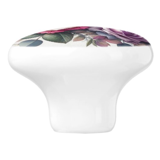 Floral Ceramic Knob. Keramische Knop (Zijkant)