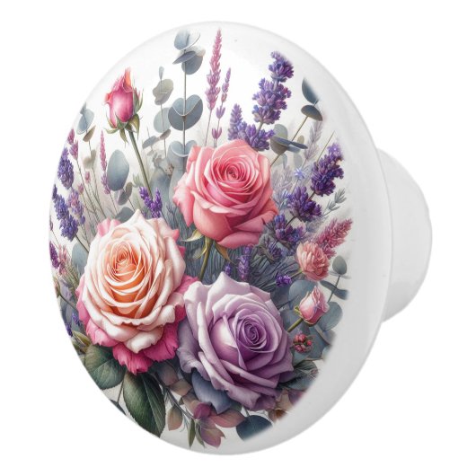 Floral Ceramic Knob. Keramische Knop (Rechts)