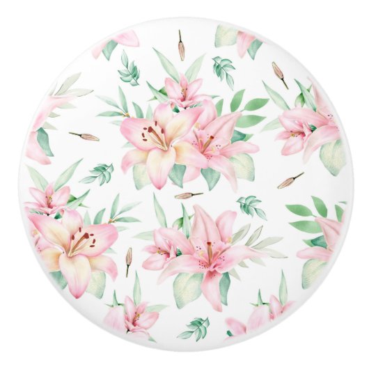 Floral Ceramic Knob. Keramische Knop (Voorkant)