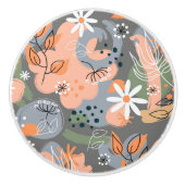 Floral Ceramic Knob. Keramische Knop (Voorkant)