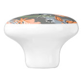 Floral Ceramic Knob. Keramische Knop (Zijkant)