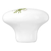 Floral Ceramic Knob. Keramische Knop (Zijkant)
