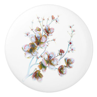 Floral ceramic pull keramische knop