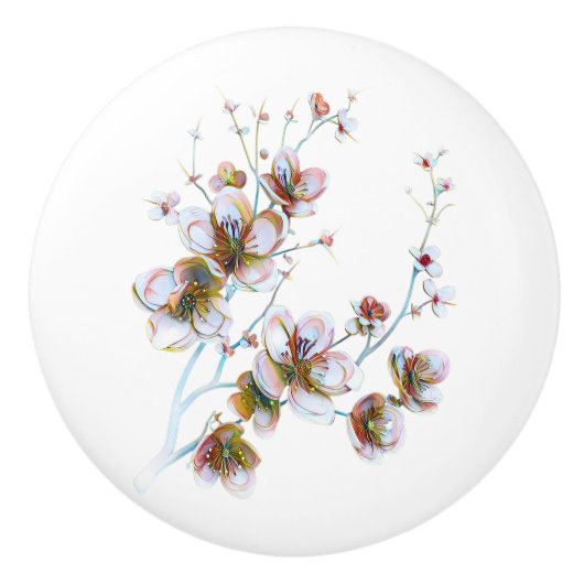 Floral ceramic pull keramische knop (Voorkant)