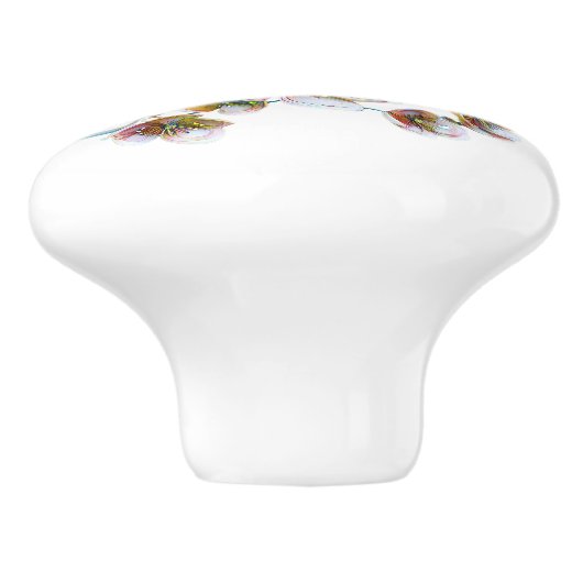 Floral ceramic pull keramische knop (Zijkant)