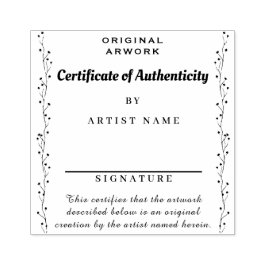 Floral Certificaat van echtheid Rubberstempel