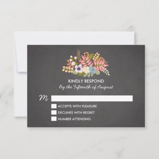FLORAL CHALKBOARD | AFBEELDING VAN RSVP KAARTJE (Voorkant)