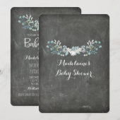  Floral Chalkboard Baby Shower Invitaties Kaart (Voorkant / Achterkant)