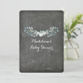  Floral Chalkboard Baby Shower Invitaties Kaart (Staand voorkant)