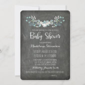  Floral Chalkboard Baby Shower Invitaties Kaart (Achterkant)