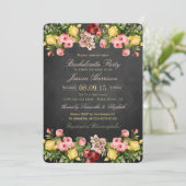 Floral Chalkboard Bachelorette Party Kaart (Staand voorkant)
