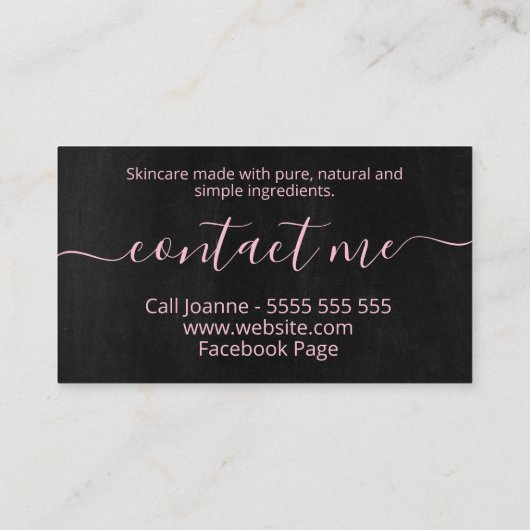 Floral Chalkboard Bath Body Spa Soap Skincare Visitekaartje (Achterkant)