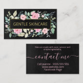 Floral Chalkboard Bath Body Spa Soap Skincare Visitekaartje (Voorkant / Achterkant)