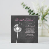 Floral Chalkboard Bridal Shower Invitation 2 Kaart (Staand voorkant)