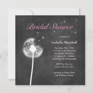 Floral Chalkboard Bridal Shower Invitation 2 Kaart